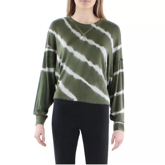 Anthropologie Maronie Green Tie-Dye Pullover Crewneck Long Sleeve NWT Size S - Picture 2 of 4